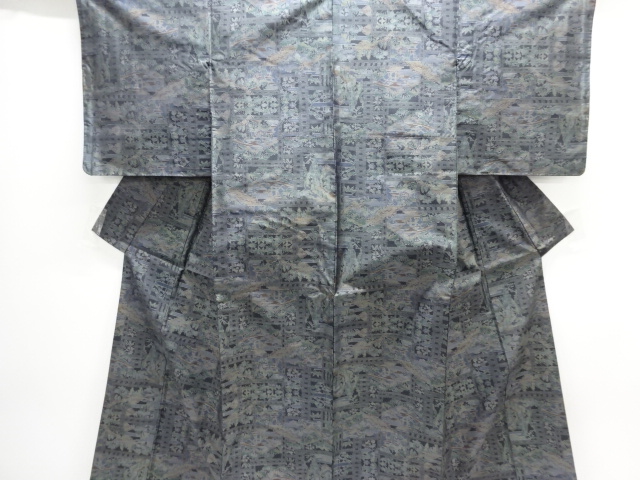 JAPANESE KIMONO / DORO OSHIMA TSUMUGI / WOVEN TREES